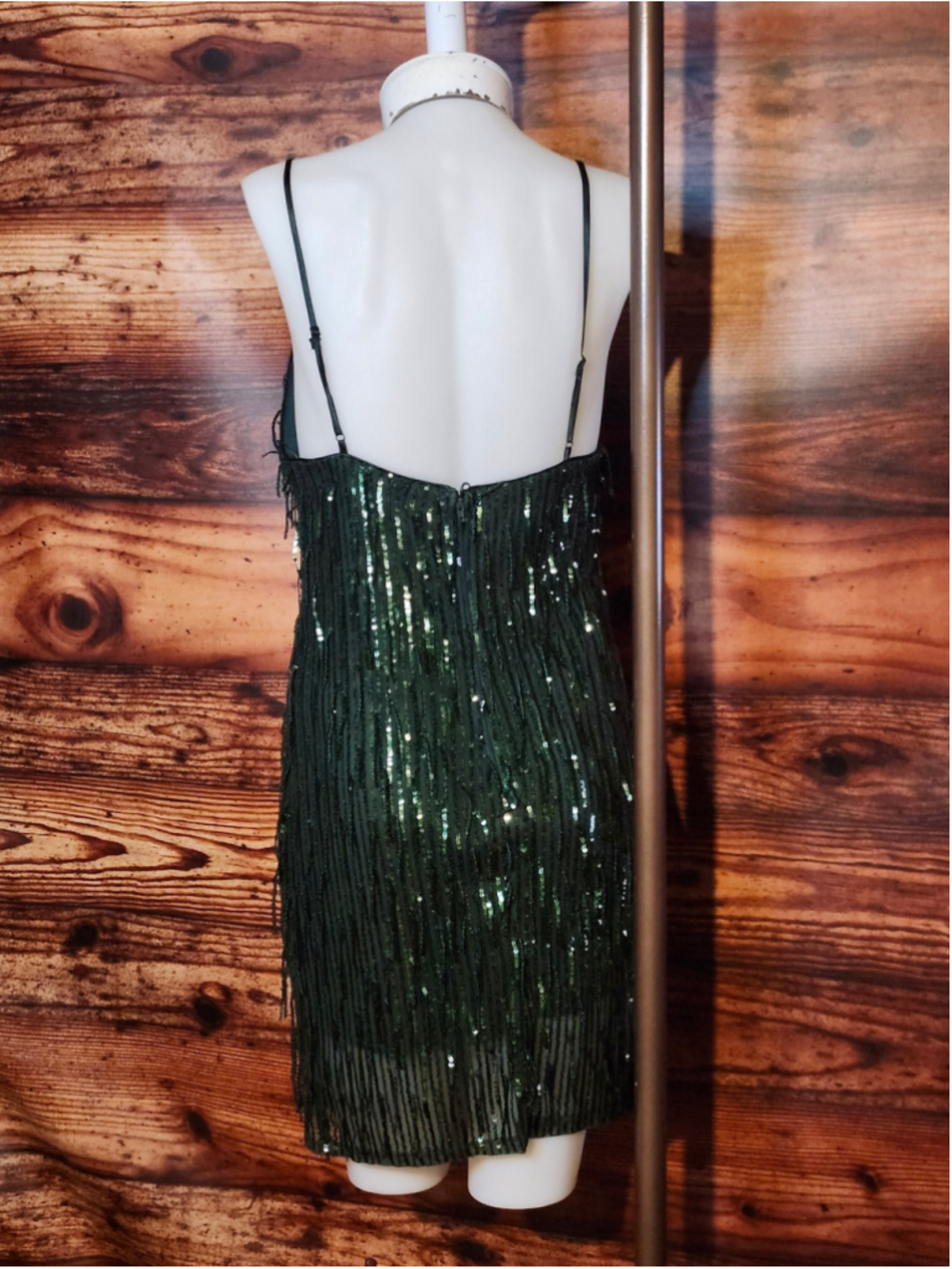 Women's Altar'd State Sequin Mini Dress Green Size L - Picture 2 of 4